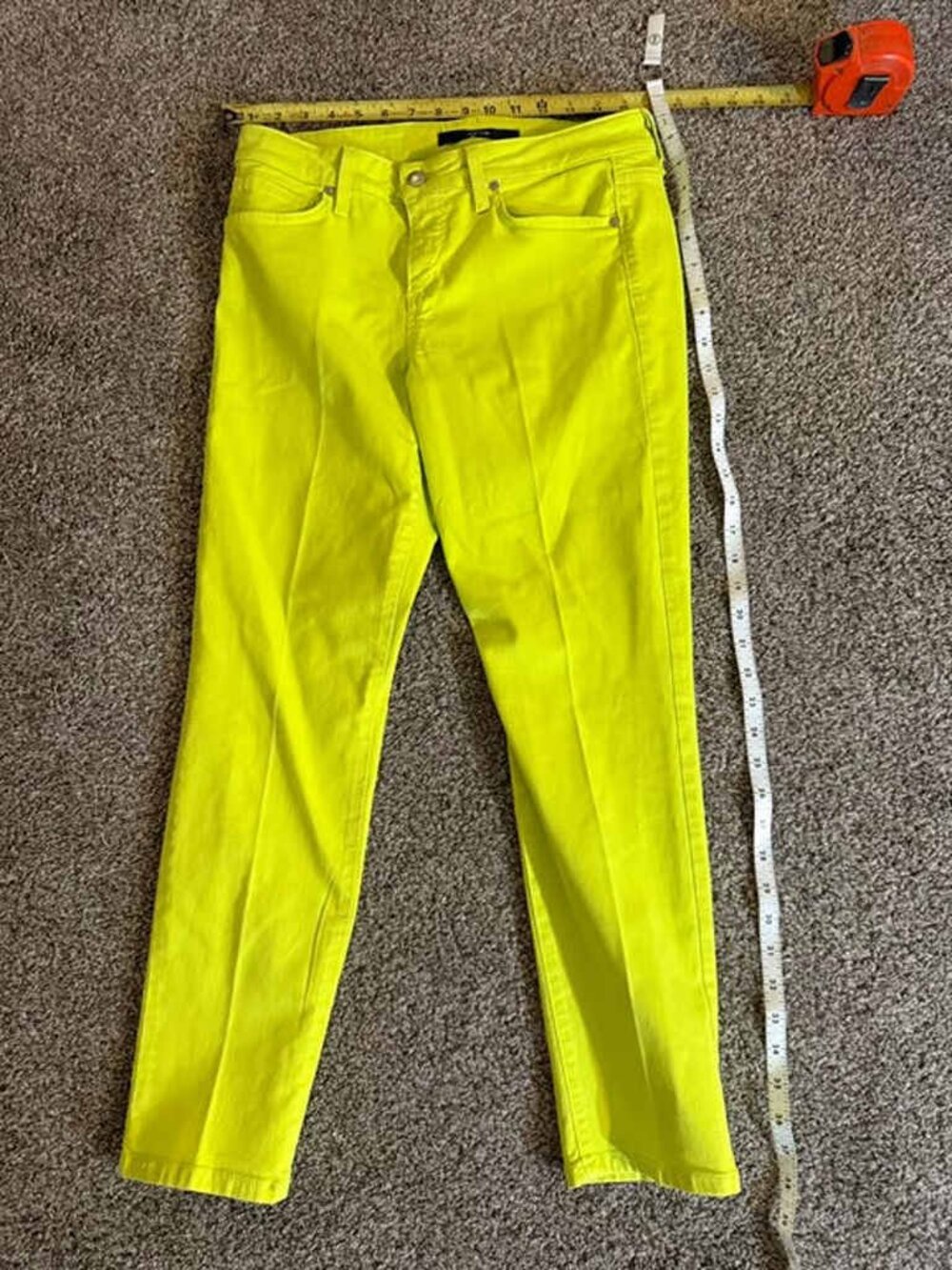 Joe's Jeans Women's W29 Neon Yellow Green Slim Stretch Denim Jeans Bold